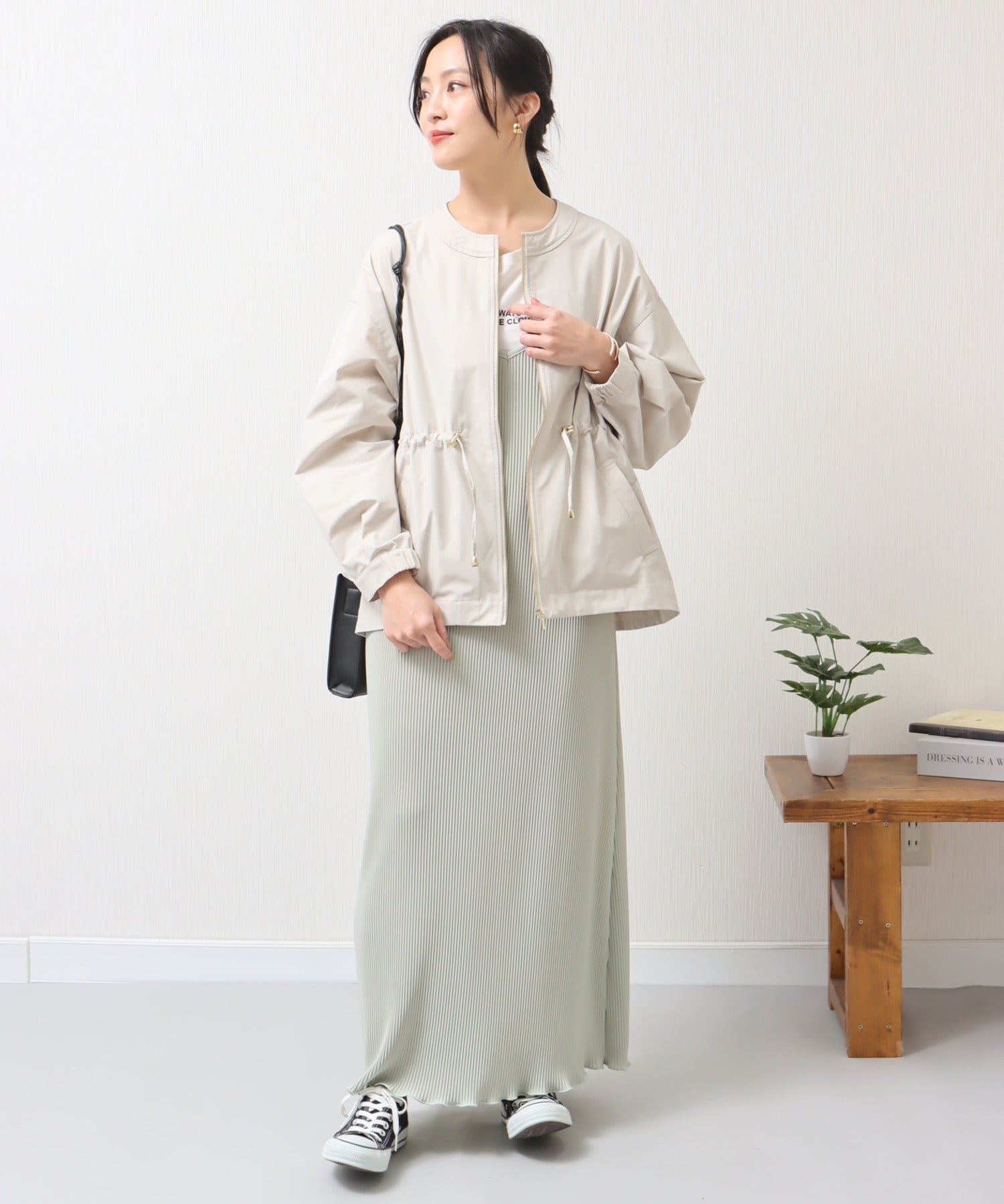 リベル モア libelle more ウエストドロストギャザーノーカラーブルゾン