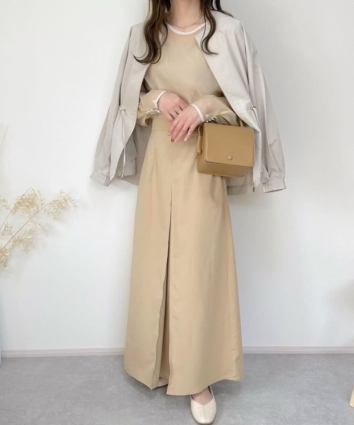 リベル モア libelle more ウエストドロストギャザーノーカラーブルゾン