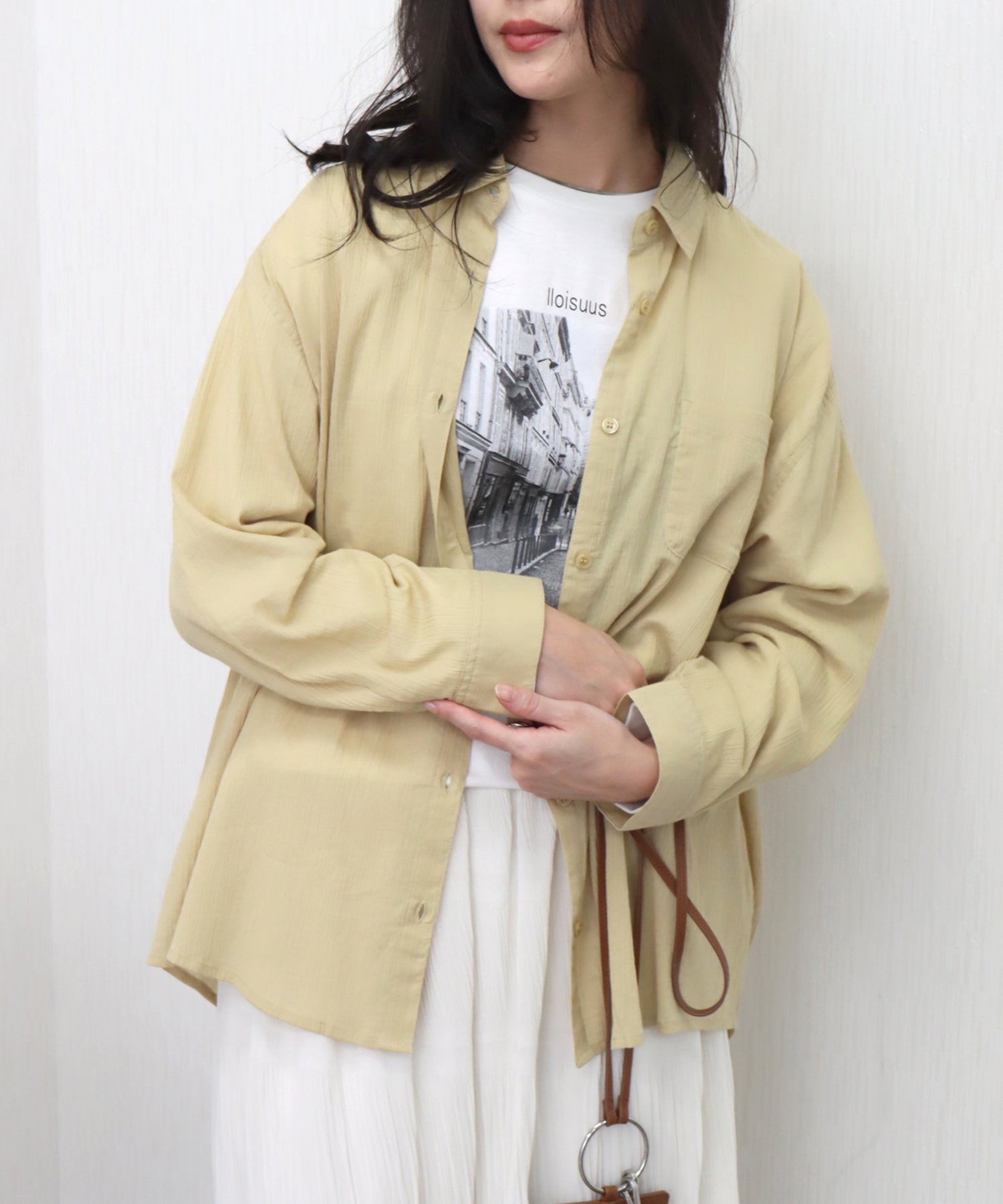 リベル モア libelle more らくちんケア〈洗濯機可能〉綿楊柳ベーシックシャツ （イエロー） イエロー