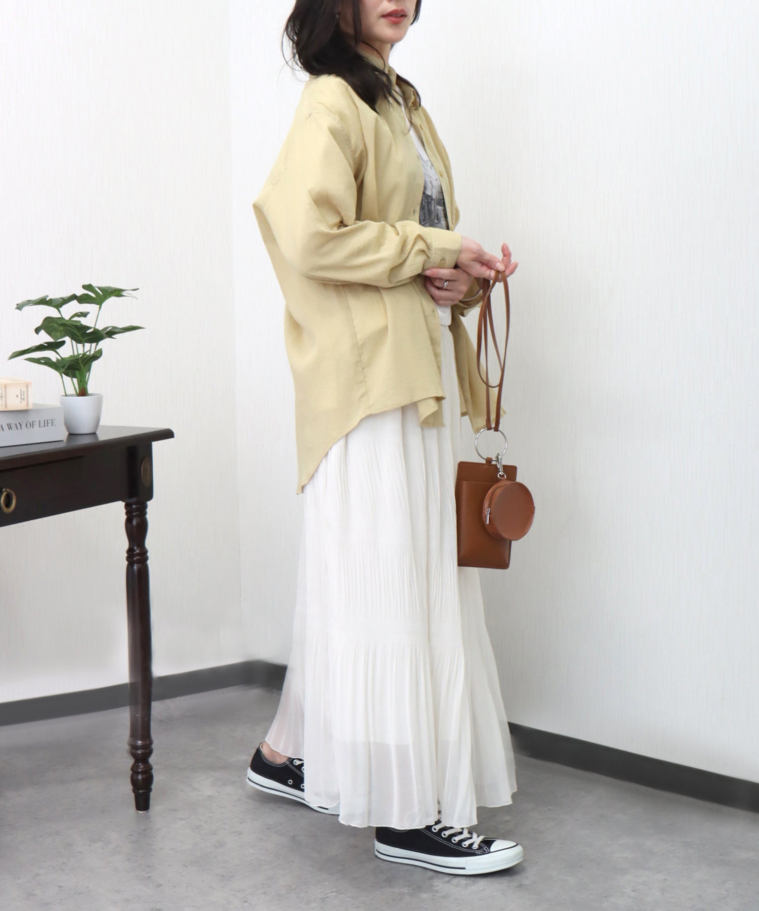 リベル モア libelle more らくちんケア〈洗濯機可能〉綿楊柳ベーシックシャツ （イエロー） イエロー