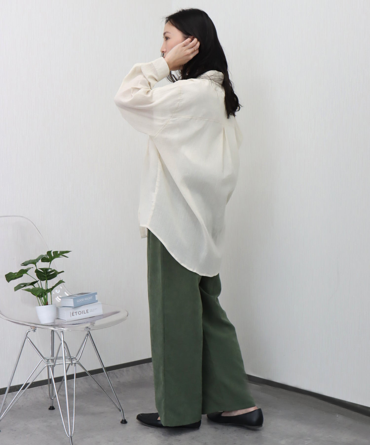 リベル モア libelle more らくちんケア〈洗濯機可能〉綿楊柳ベーシックシャツ （イエロー） イエロー