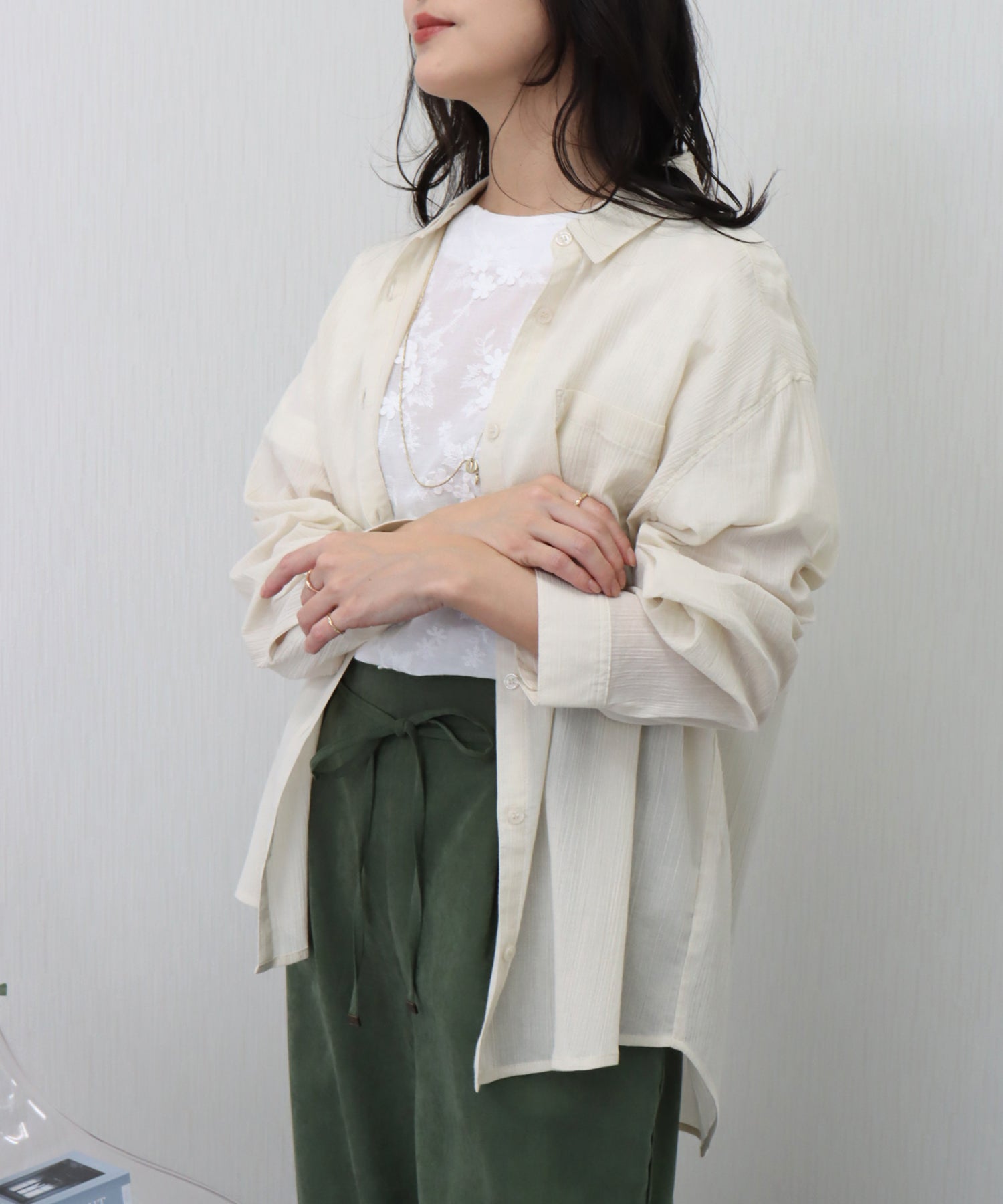 リベル モア libelle more らくちんケア〈洗濯機可能〉綿楊柳ベーシックシャツ （イエロー） イエロー
