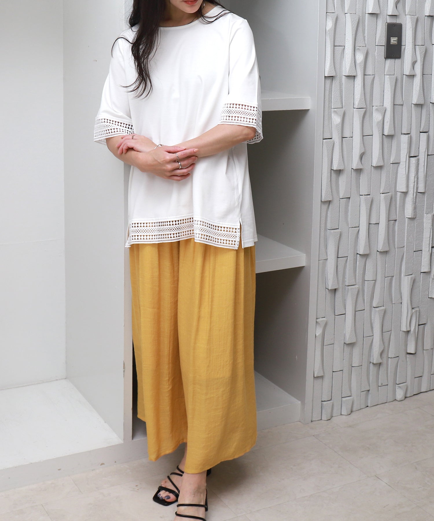 リベル モア libelle more 〈洗える〉ウエストフリルギャザーパンツ （テラコッタ） テラコッタ