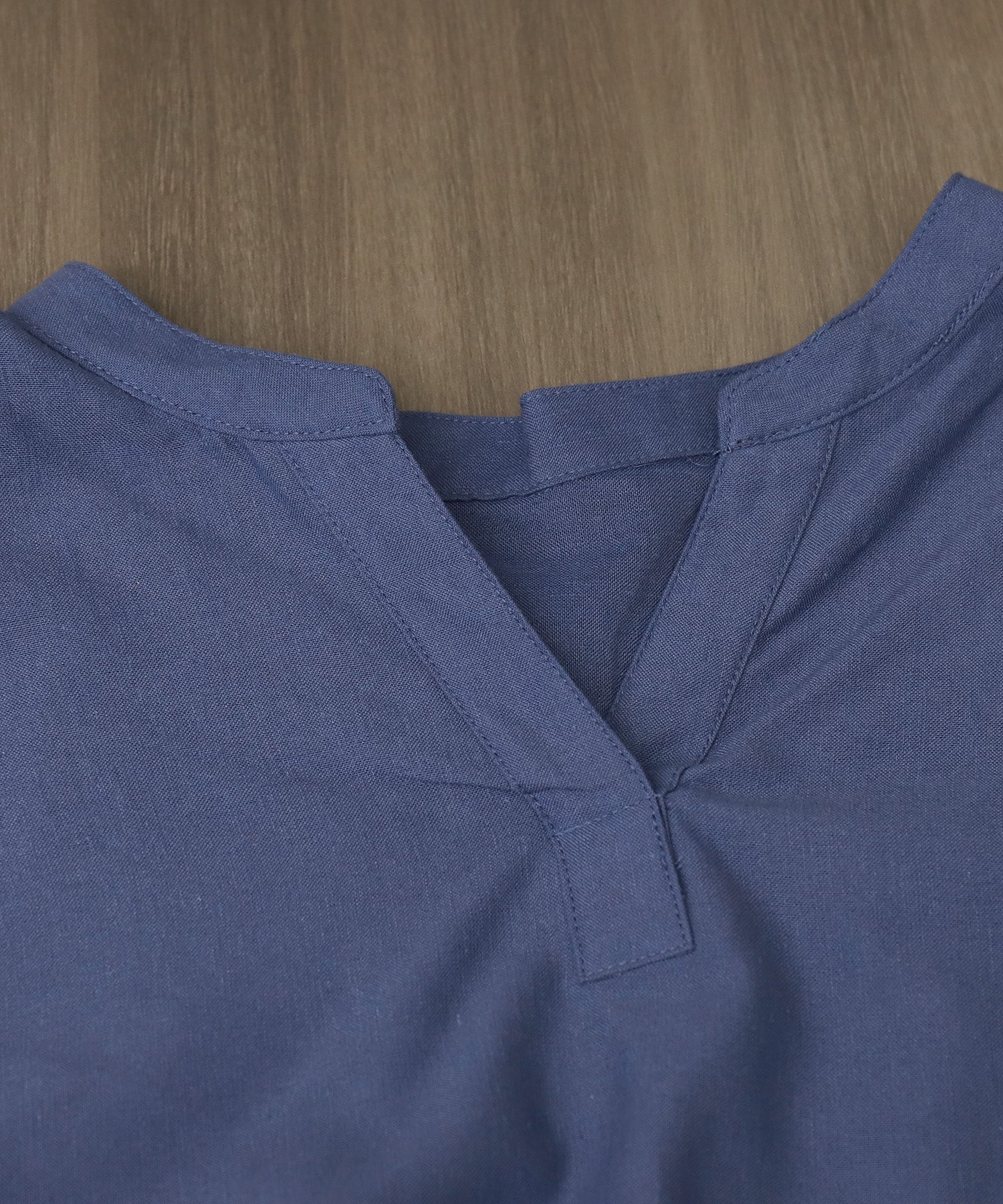 リベル モア libelle more 【抗菌・UVカット・吸水速乾】「やわさらリネン」バンドカラーシャツ （ブルーグレー） ブルーグレー