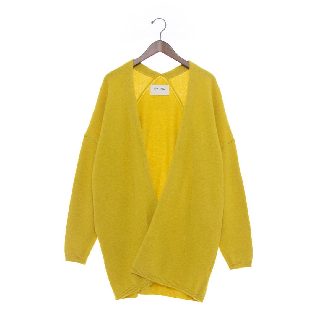 リリーリン LILLY LYNQUE LAMA リラックススタイルカーディガン,イエロー
