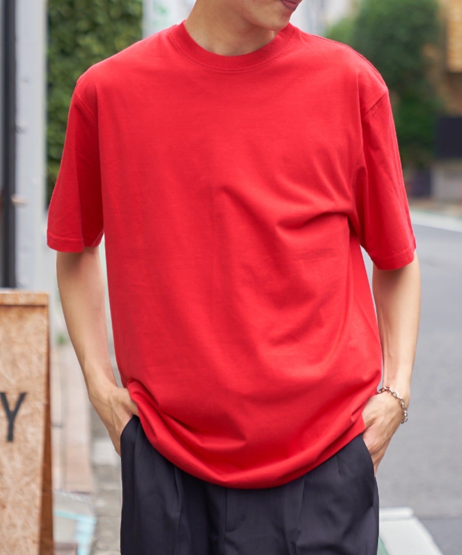 ライフマックス LIFEMAX 6.2オンスヘビーウエイトTシャツ（ポリジン加工）コットン半袖無地T 綿 MS1159 （レッド） レッド