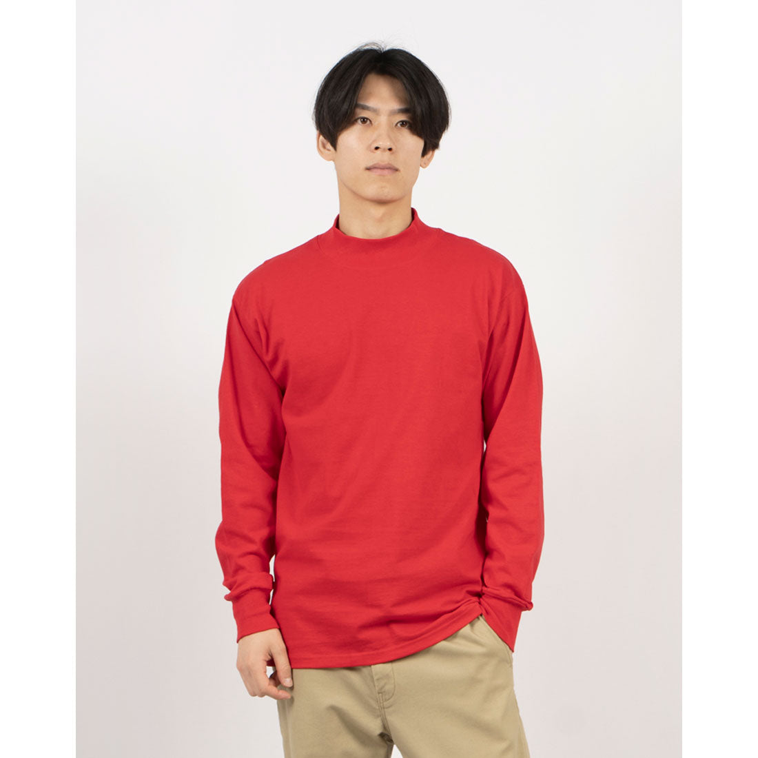 ライフウェア LIFEWEAR LIFEWEAR MOCK NECK LONG SLEEVE TSHIRTSライフウェア モックネック ロングスリーブT （レッド） レッド