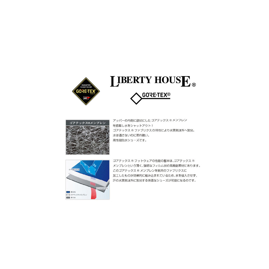 リバティーハウス Liberty House ゴアテックス透湿防水ファスナー付ショートブーツ　LH-164