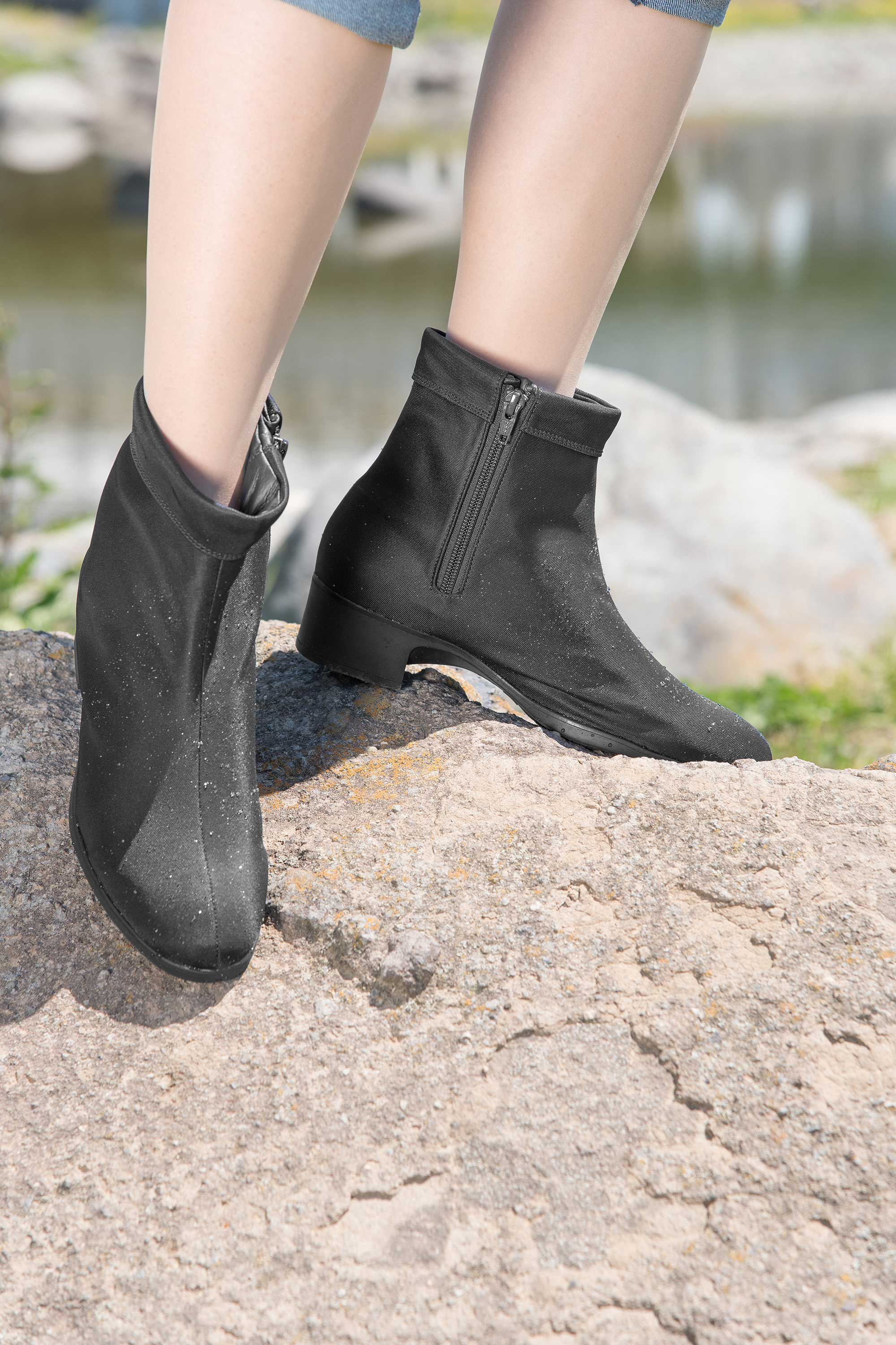 Liberty House Women's Zipper Short Boots, Gore-Tex, Breathable, Waterproof, LH-164, Rain, Anti-Slip, Wide, All Weather