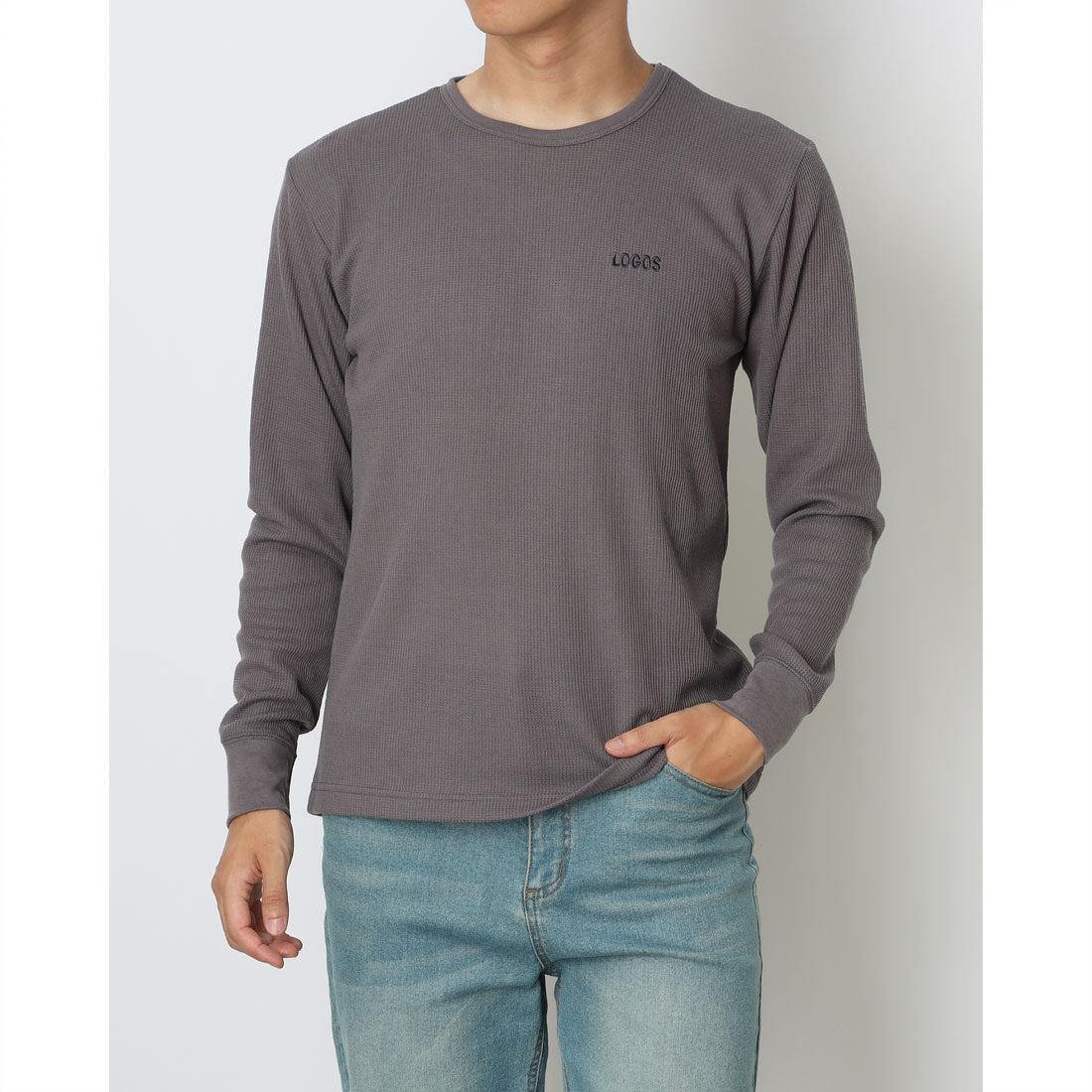 ロゴス LOGOS 長袖丸首インナーTシャツ （グレー） グレー