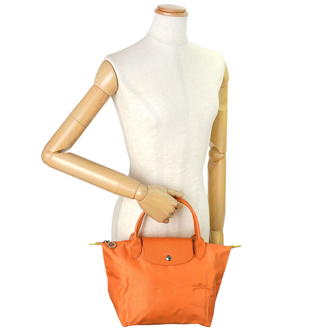 LONGCHAMP handbag Le Pliage green top handle bag size S 1621 919 P54 ORANGE
