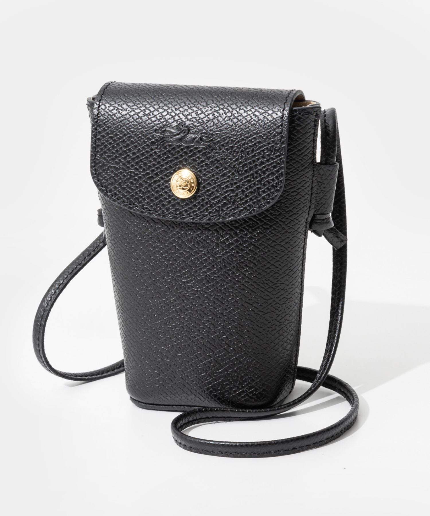 バッグ LONGCHAMP Epure Phone case leather lace Чохол Longchamp Epure Phone Case With Leather Lace Brown | SSTORIES