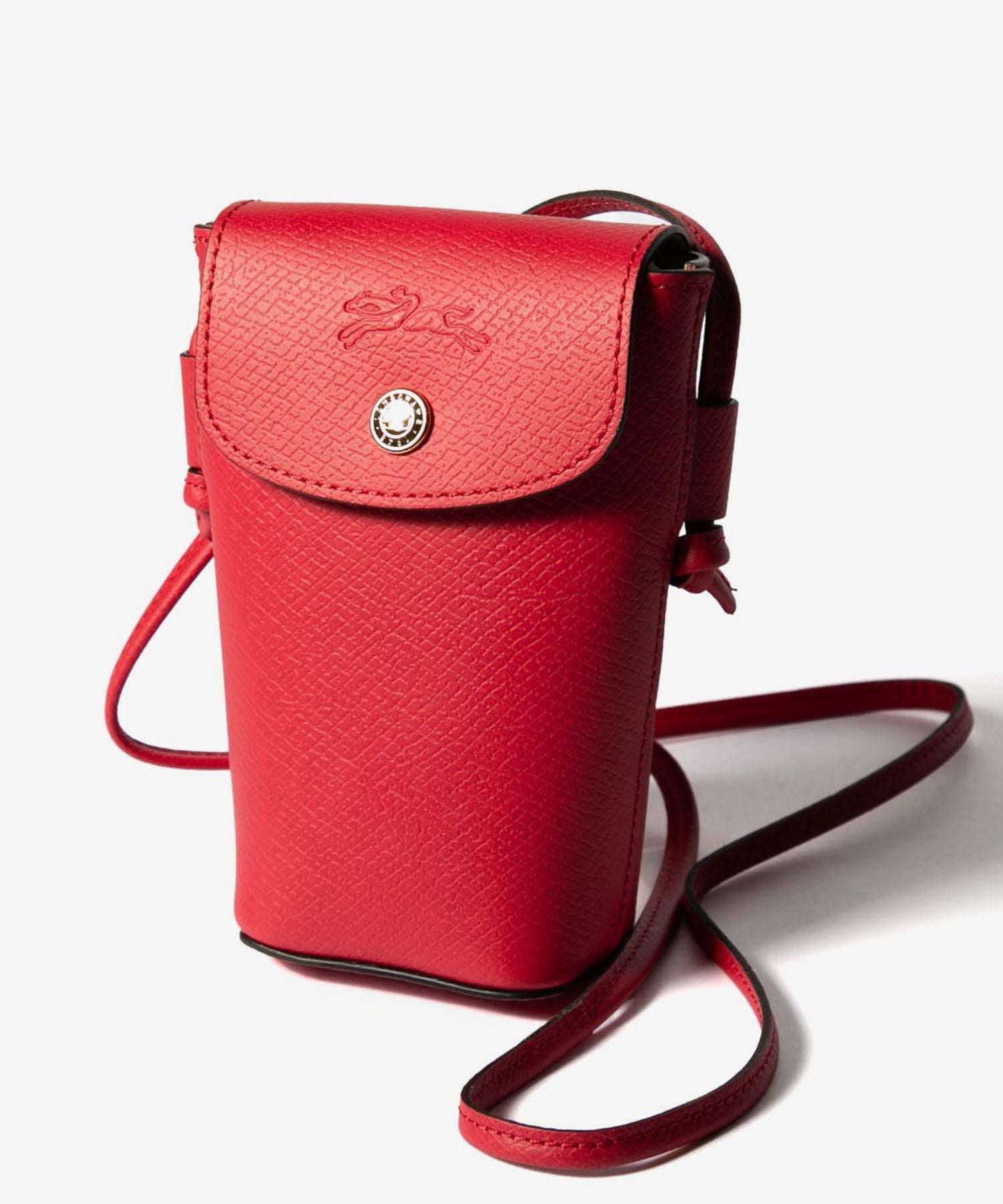 バッグ LONGCHAMP Epure Phone case leather lace Чохол Longchamp Epure Phone Case With Leather Lace Green | SSTORIES