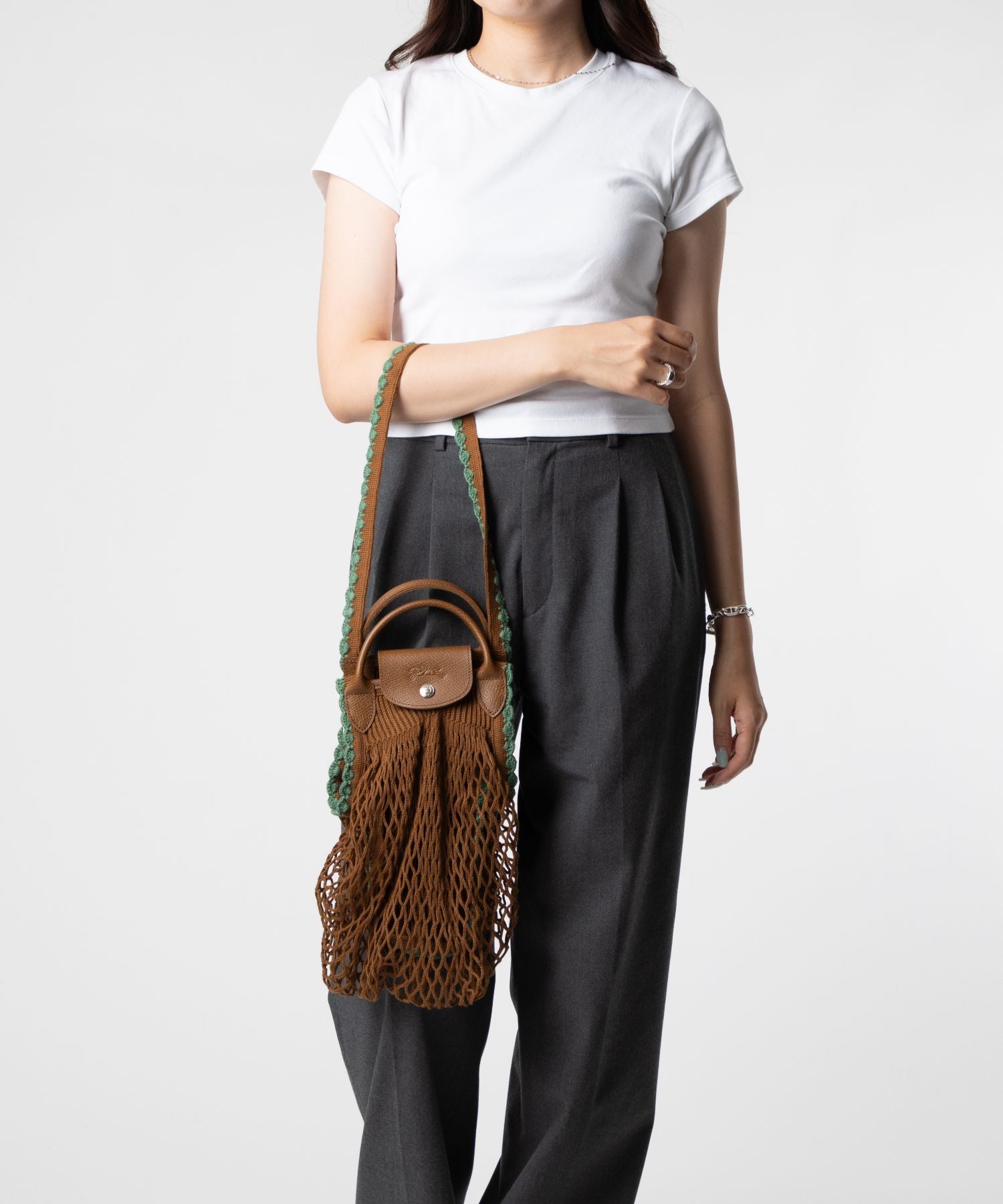 ロンシャン LONGCHAMP ロンシャン LONGCHAMP Le Pliage Collection ル プリアージュ コレクション Mesh bag L メッシュバッグ 10121 HGW ショルダーバッ （タバコ(004)） タバコ(004)