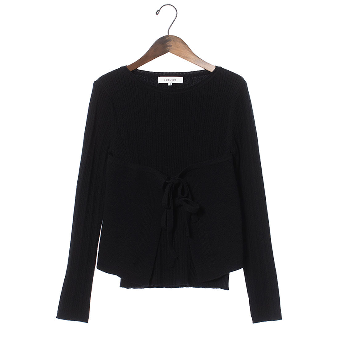 ルエブル LOEUVRE [SET]Layered Wrap Skirt + Slim fit Pullover - 01