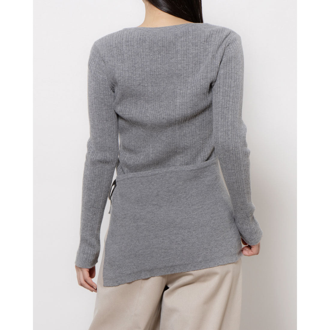 ルエブル LOEUVRE [SET]Layered Wrap Skirt + Slim fit Pullover - 01