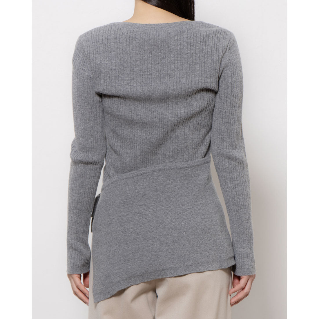 ルエブル LOEUVRE [SET]Layered Wrap Skirt + Slim fit Pullover - 01
