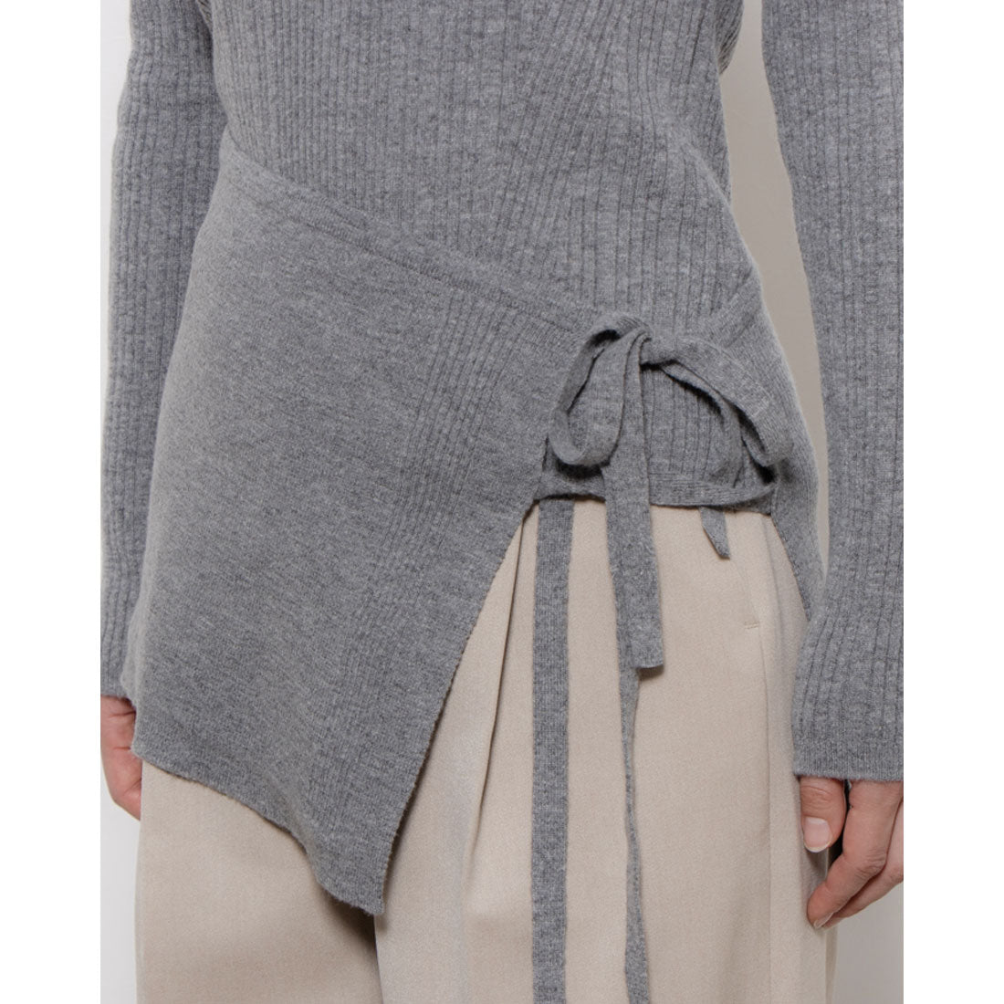 ルエブル LOEUVRE [SET]Layered Wrap Skirt + Slim fit Pullover - 01