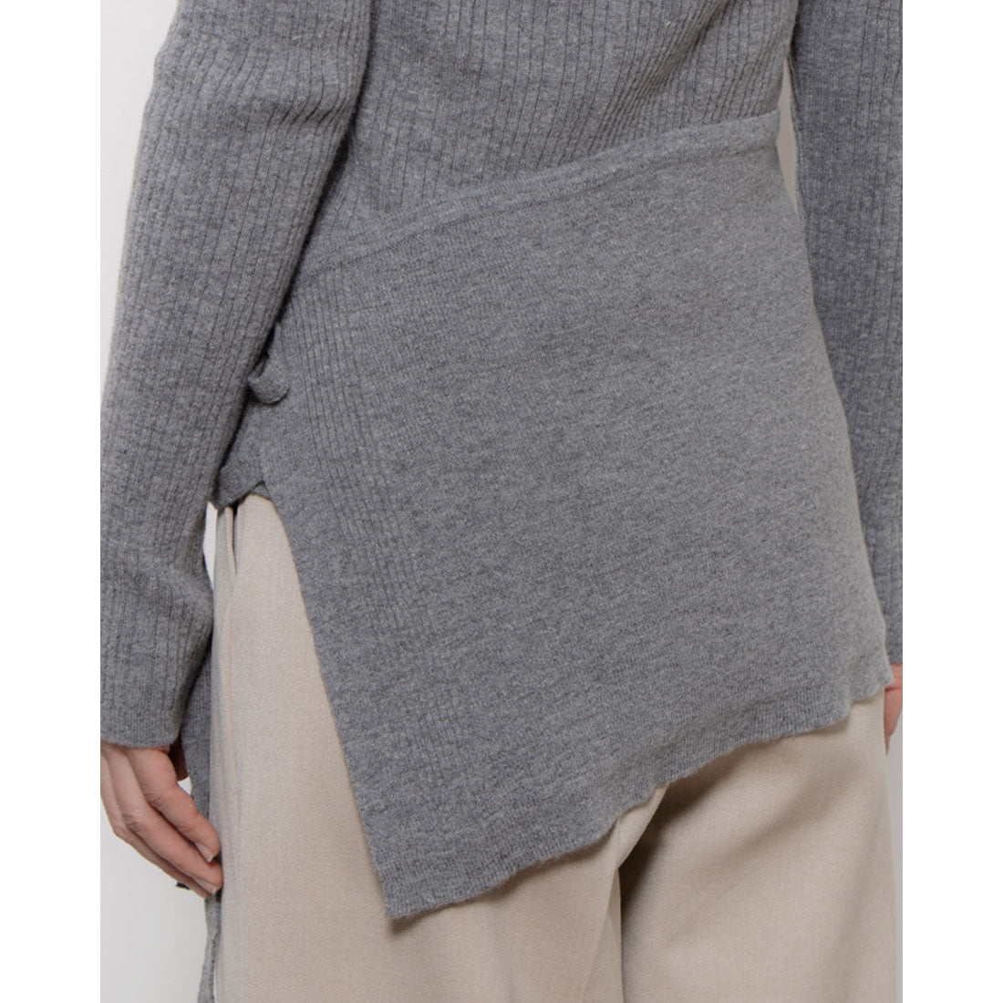 ルエブル LOEUVRE [SET]Layered Wrap Skirt + Slim fit Pullover - 01