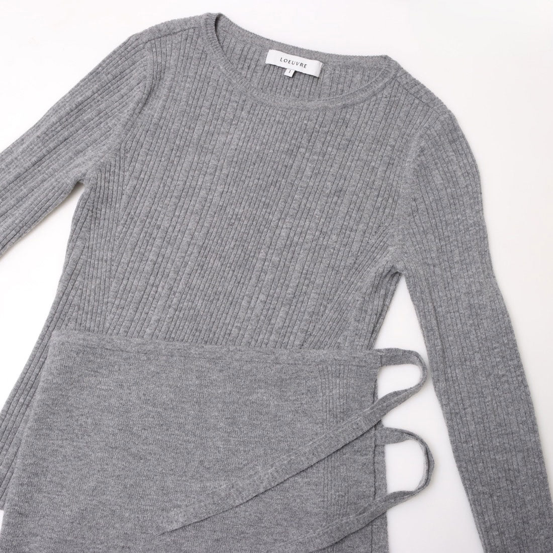 ルエブル LOEUVRE [SET]Layered Wrap Skirt + Slim fit Pullover - 01