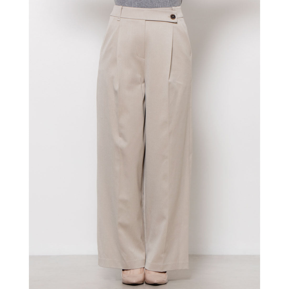 ルエブル LOEUVRE Wool blended one-tuck pants - 01