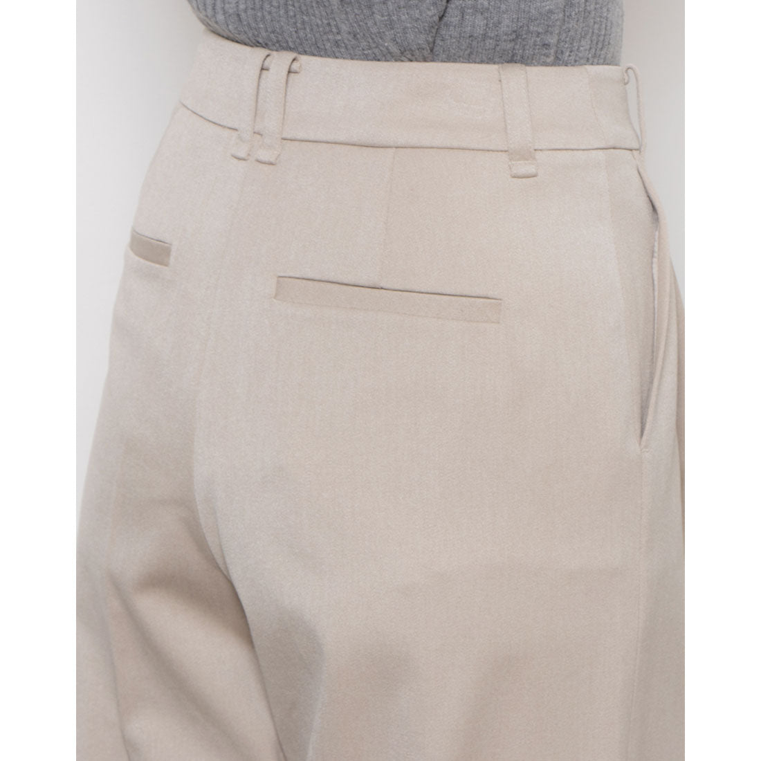 ルエブル LOEUVRE Wool blended one-tuck pants - 01