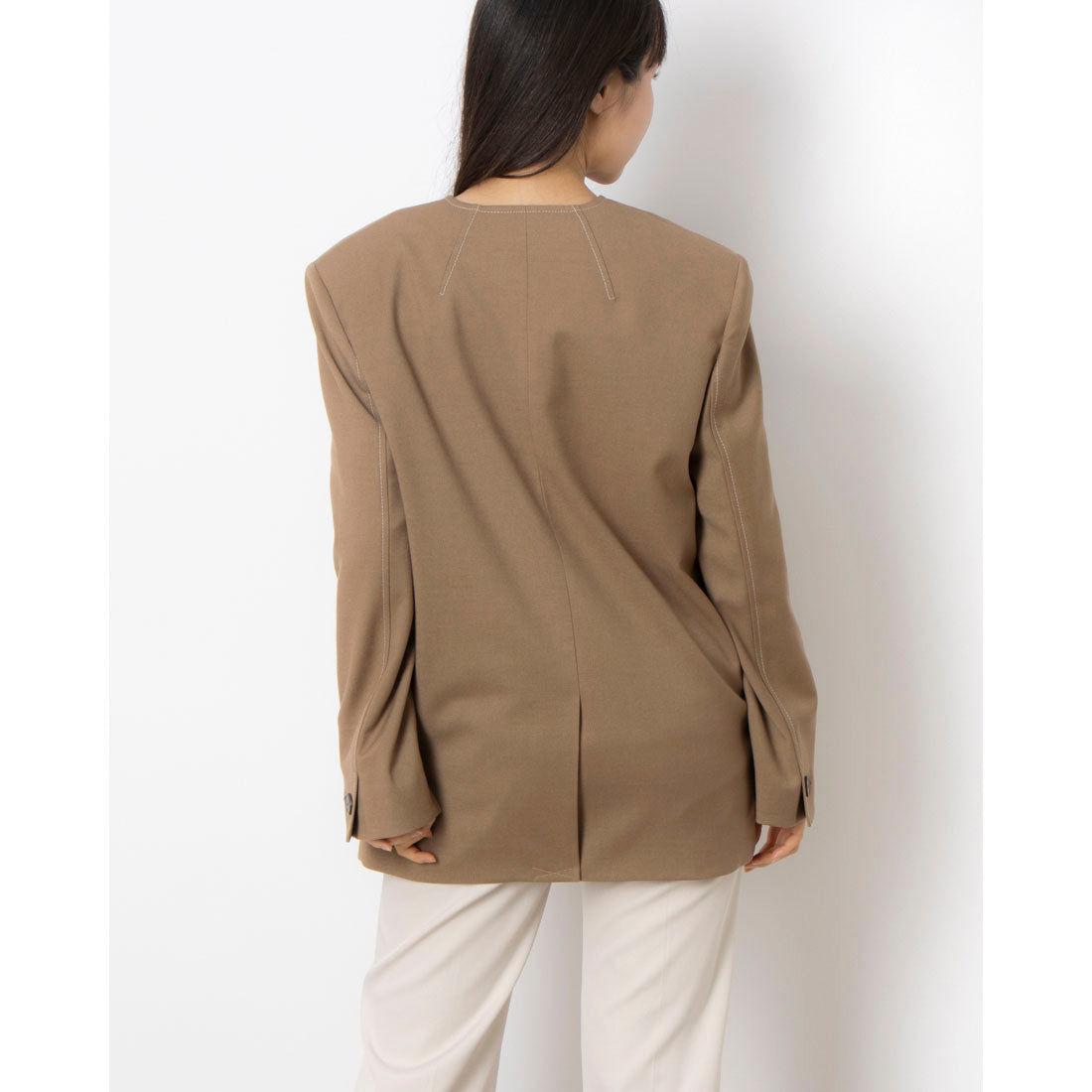 ルエブル LOEUVRE Collarless Oversized Jacket - 00 （D/BEIGE） D/BEIGE