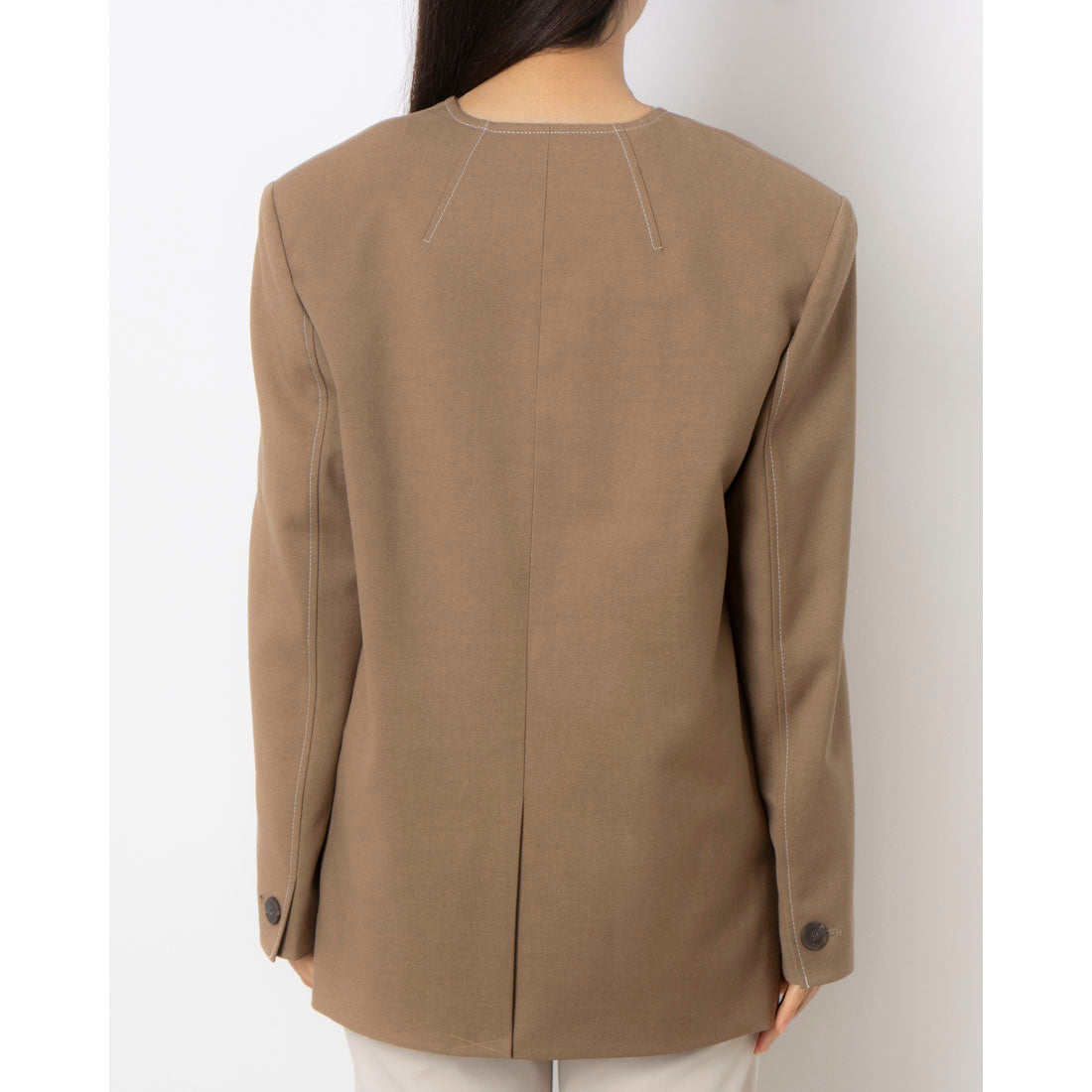 ルエブル LOEUVRE Collarless Oversized Jacket - 00 （D/BEIGE） D/BEIGE