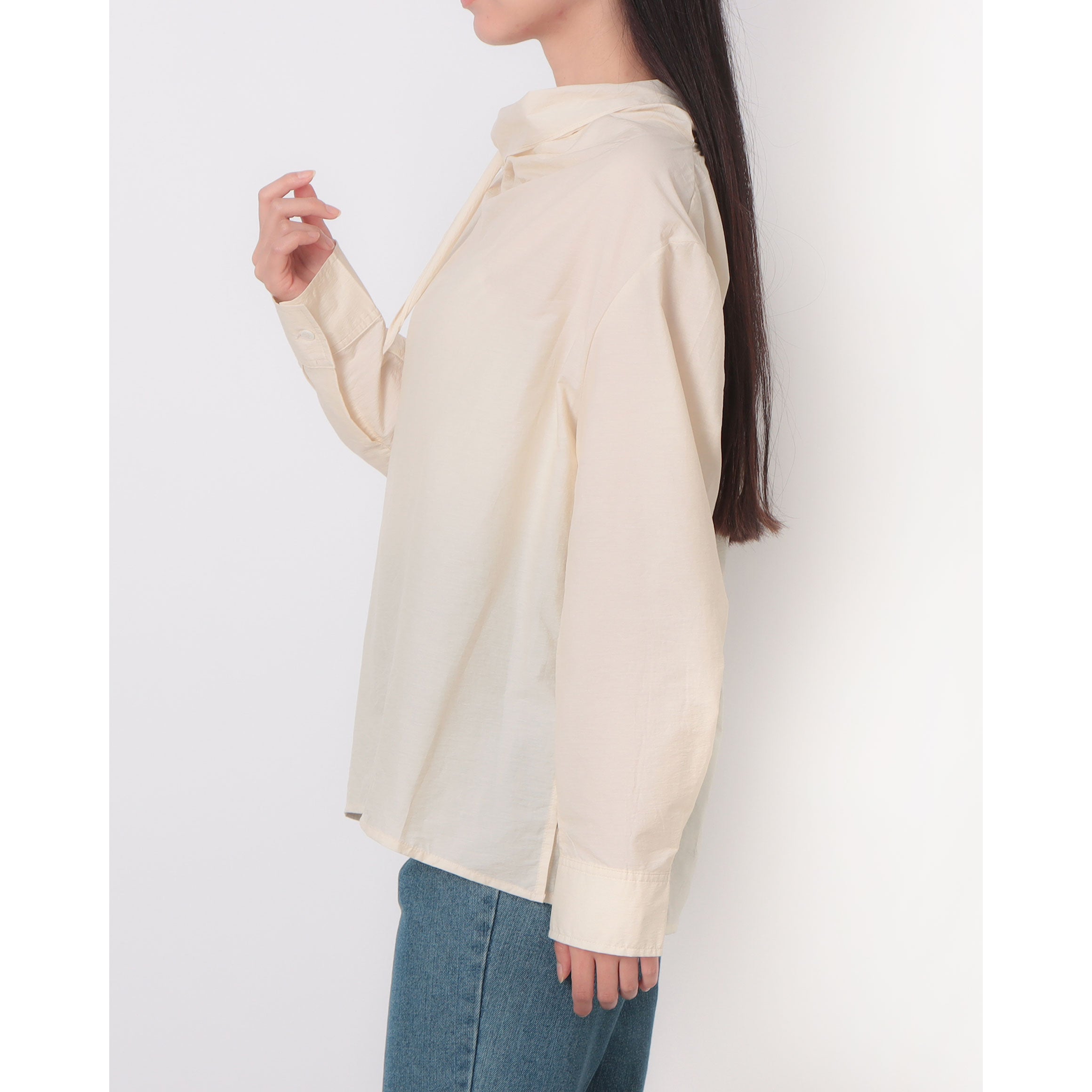 ルエブル LOEUVRE Draped Scarf Blouse - 01 （BUTTER BEIGE） BUTTER BEIGE