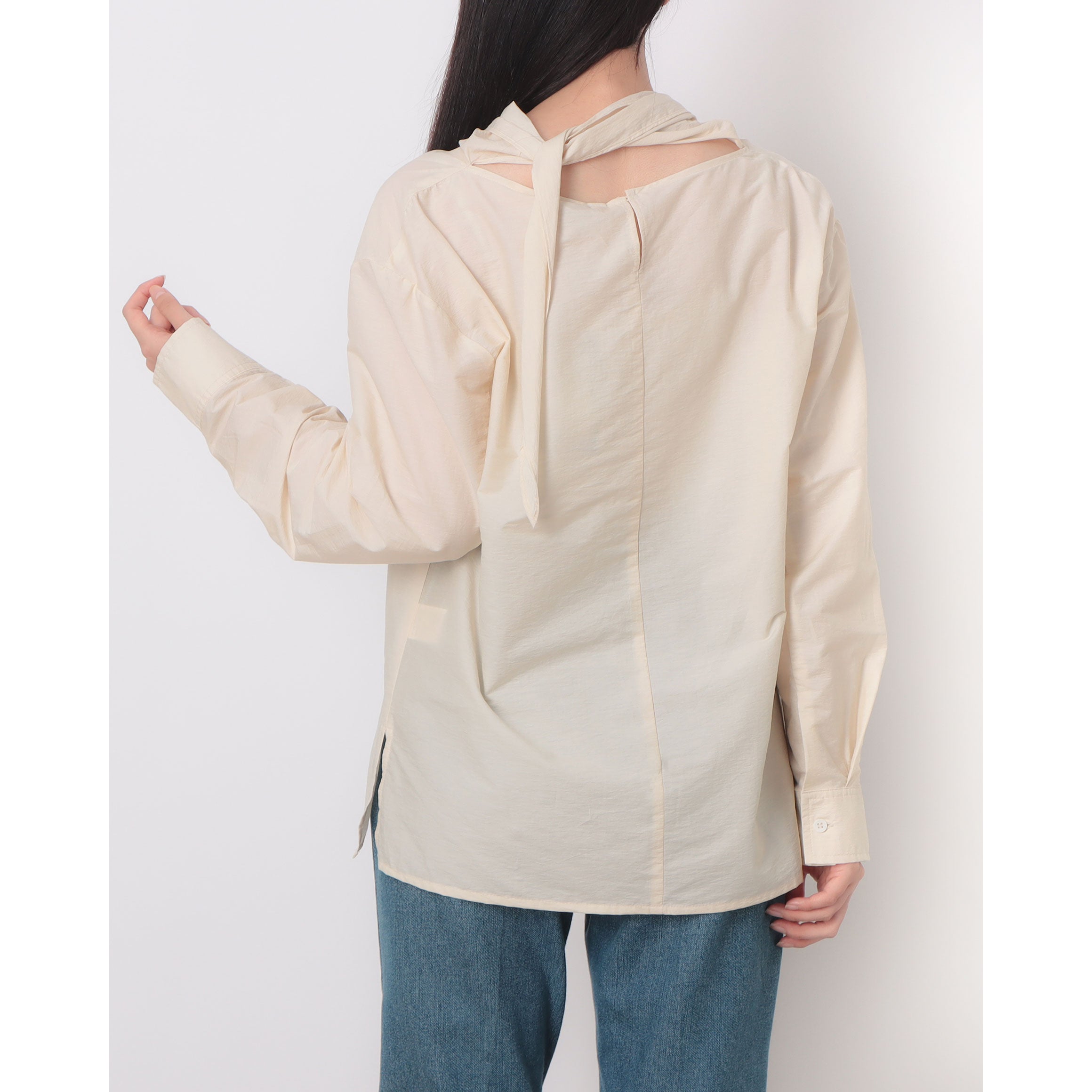 ルエブル LOEUVRE Draped Scarf Blouse - 01 （BUTTER BEIGE） BUTTER BEIGE