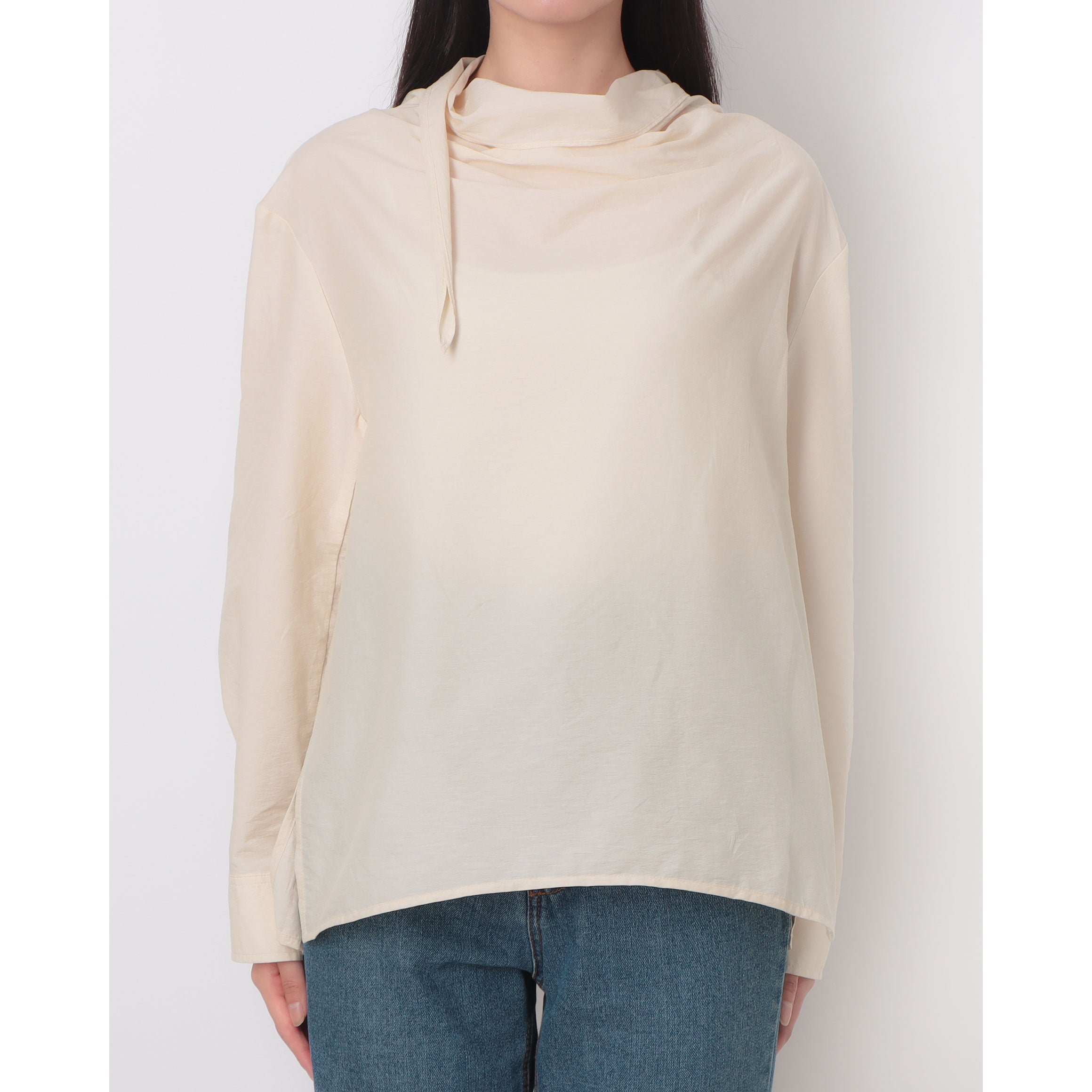 ルエブル LOEUVRE Draped Scarf Blouse - 01 （BUTTER BEIGE） BUTTER BEIGE