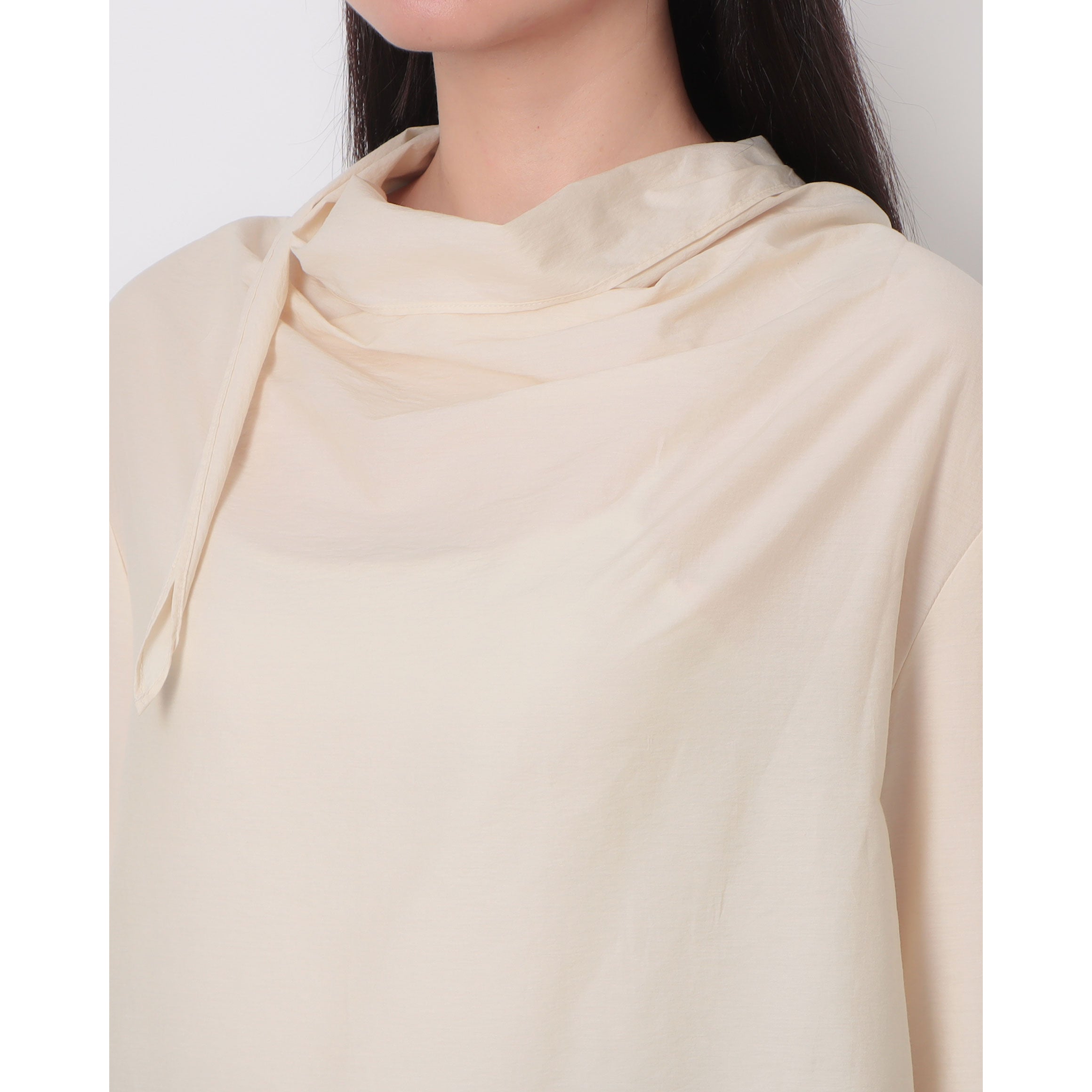 ルエブル LOEUVRE Draped Scarf Blouse - 01 （BUTTER BEIGE） BUTTER BEIGE