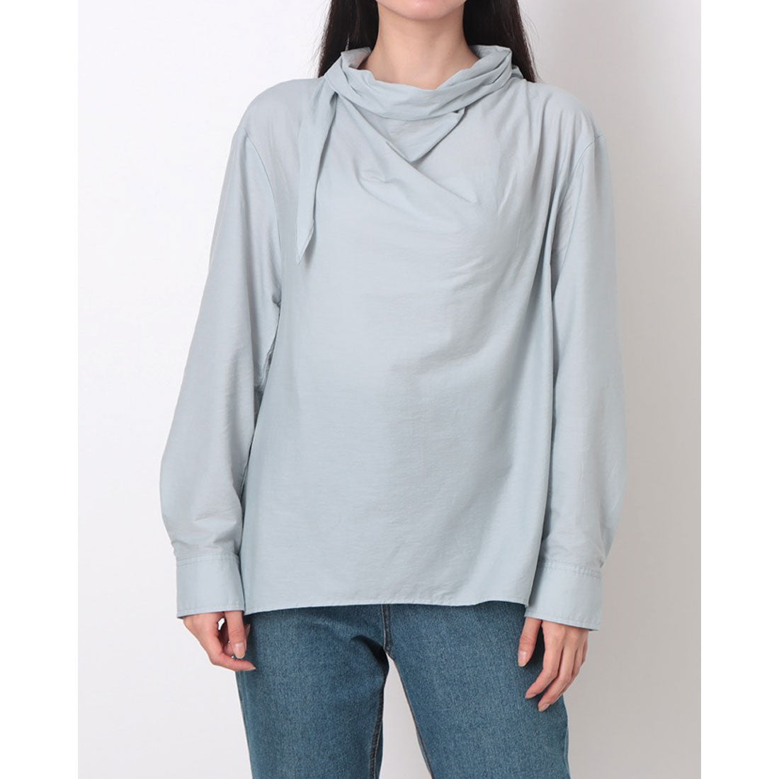 ルエブル LOEUVRE Draped Scarf Blouse - 01 （SOFT BLUE） SOFT BLUE
