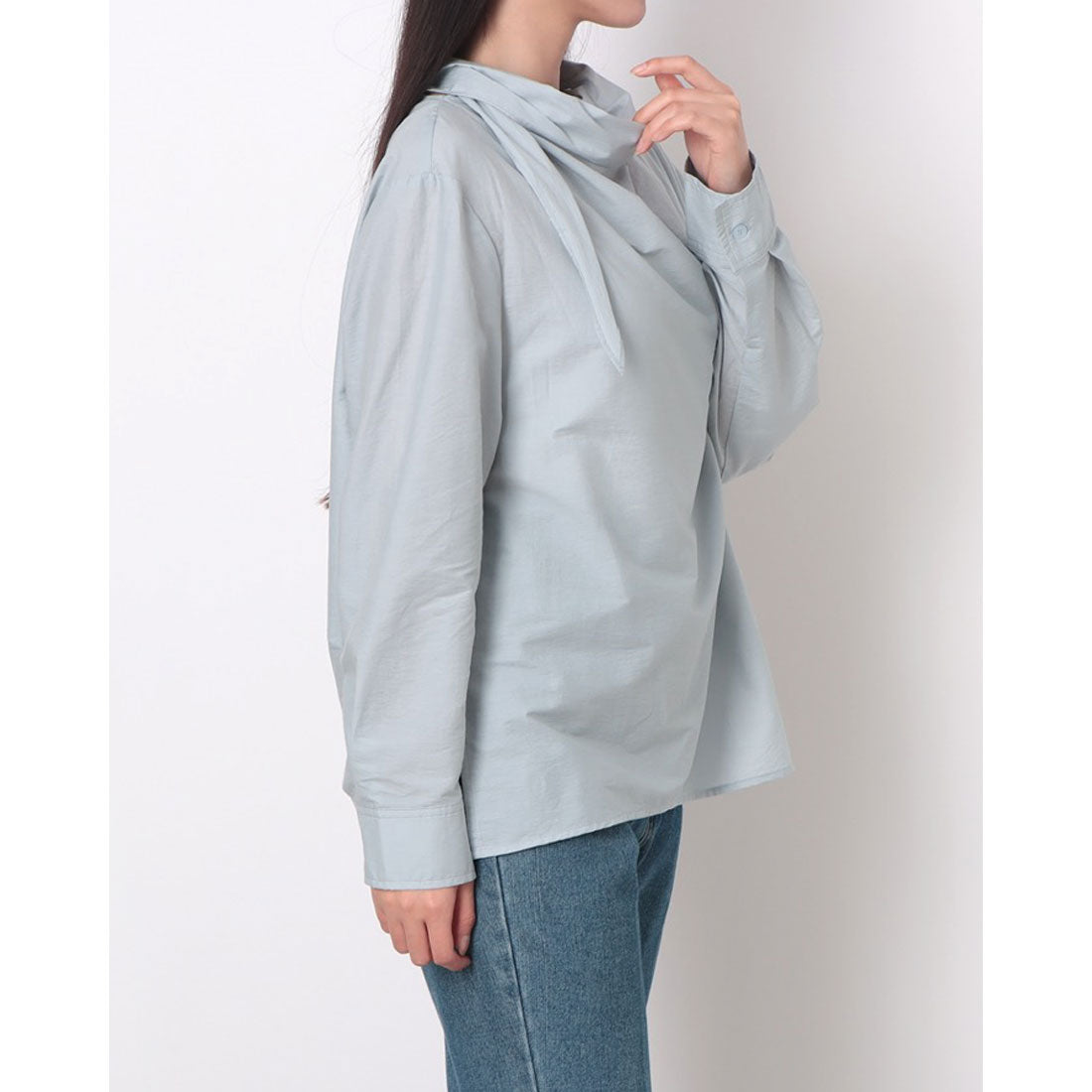ルエブル LOEUVRE Draped Scarf Blouse - 01 （SOFT BLUE） SOFT BLUE