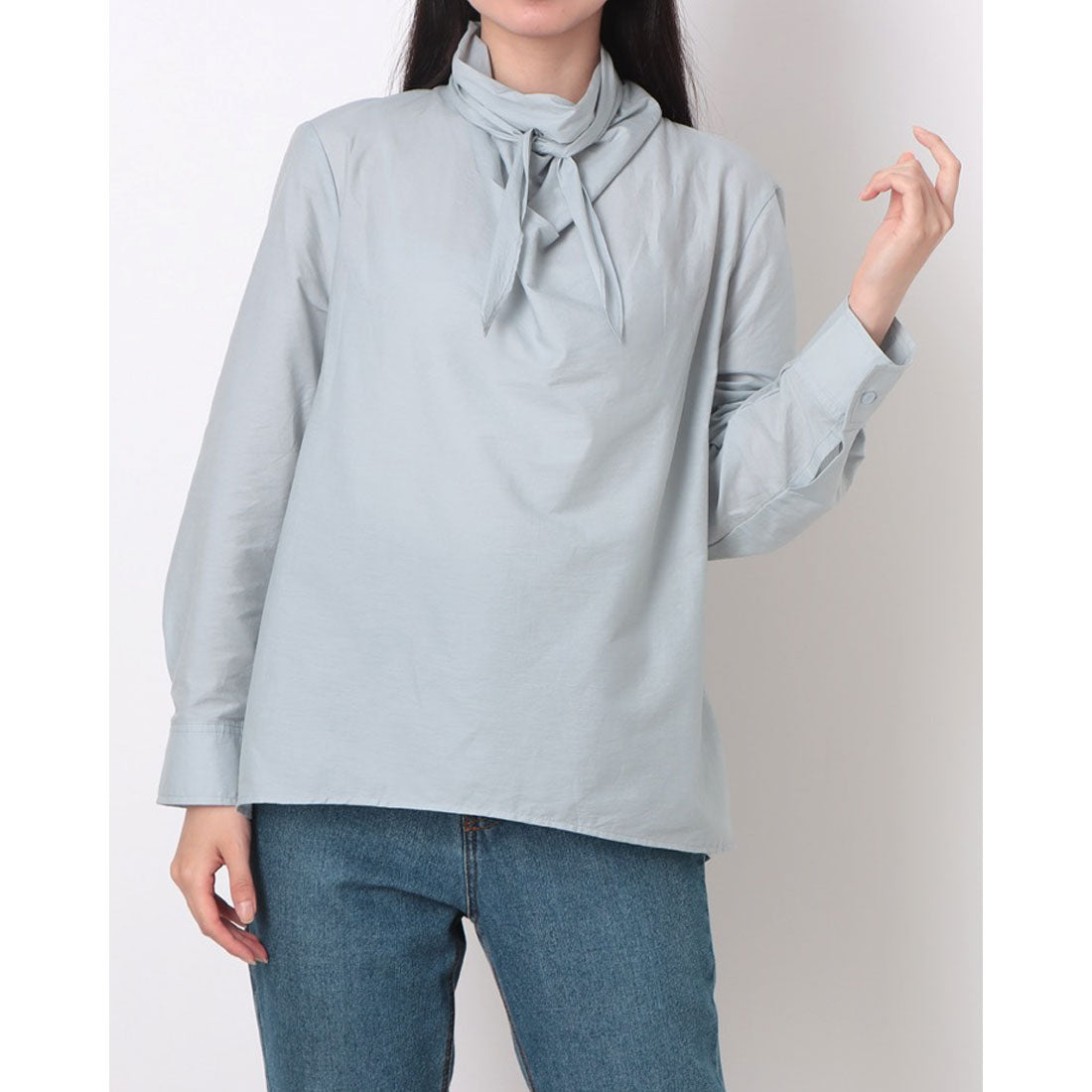 ルエブル LOEUVRE Draped Scarf Blouse - 01 （SOFT BLUE） SOFT BLUE