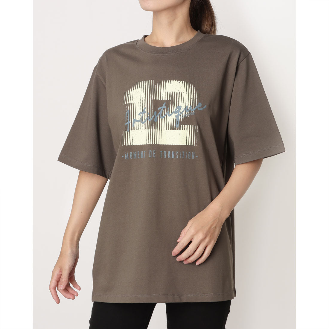 ルエブル LOEUVRE Crack Print Boxy T-shirt （BROWN） BROWN
