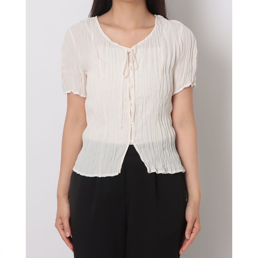 ルエブル LOEUVRE Wrinkle String Blouse （9A CREAM） 9A CREAM