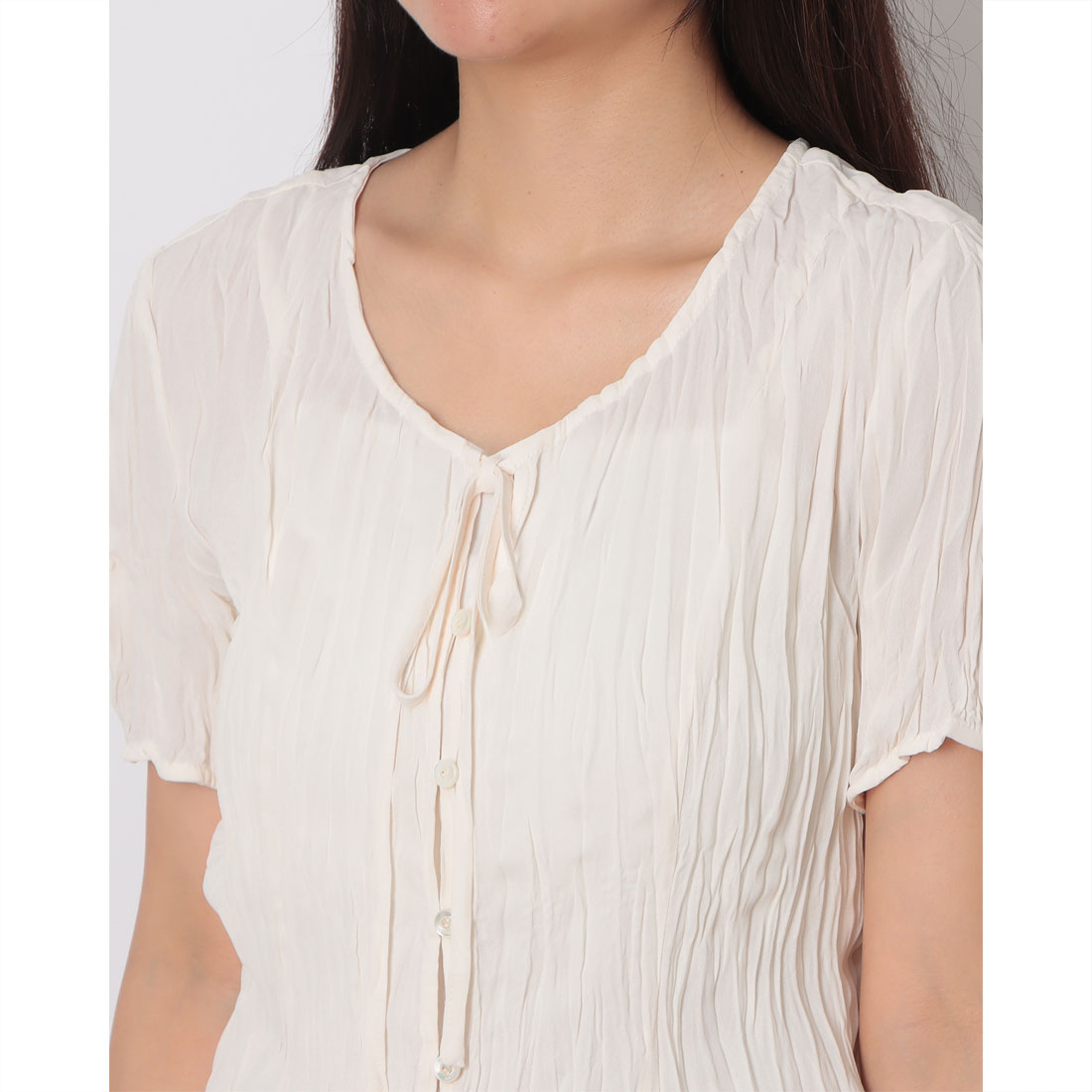 ルエブル LOEUVRE Wrinkle String Blouse （9A CREAM） 9A CREAM