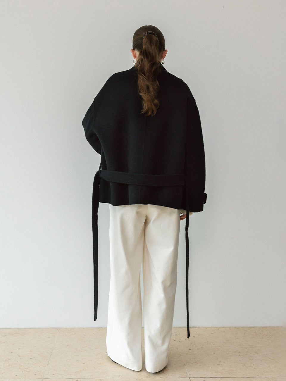 ルエブル LOEUVRE Hand-made Belted Half-Coat （BLACK） BLACK