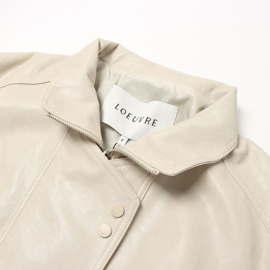 ルエブル LOEUVRE Asymmetric Plancket Leather Jacket （BEIGE） BEIGE