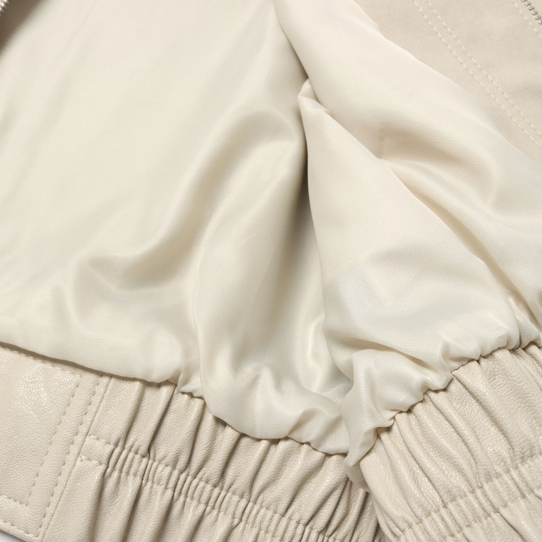 ルエブル LOEUVRE Asymmetric Plancket Leather Jacket （BEIGE） BEIGE