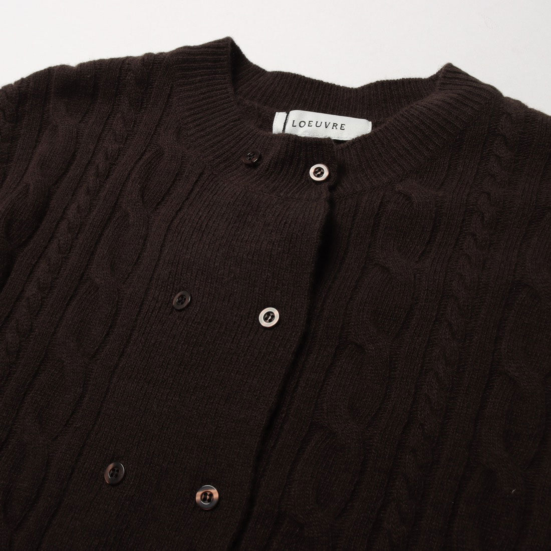 ルエブル LOEUVRE Double Cable Wool Cardigan （BROWN） BROWN
