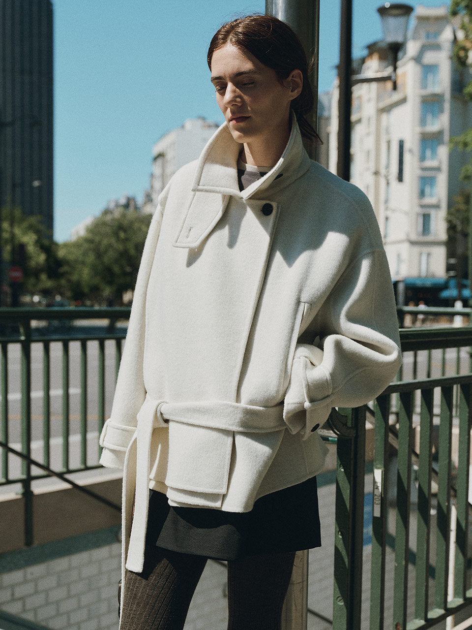 ルエブル LOEUVRE Hand-made Belted Half-Coat （MILKY WHITE） MILKY WHITE