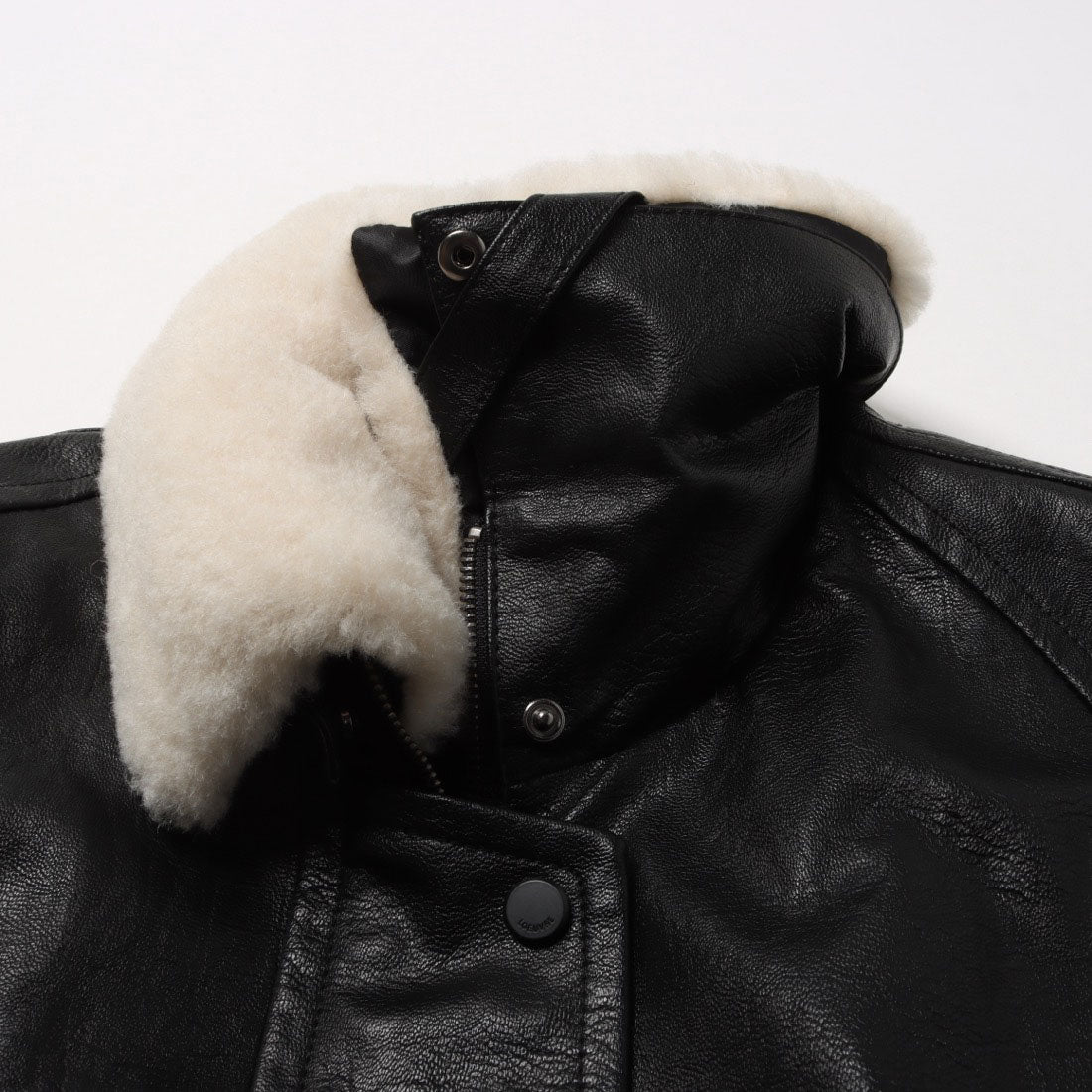 ルエブル LOEUVRE Detachable Fur Collar-Faux Leather Jacket （BLACK） BLACK