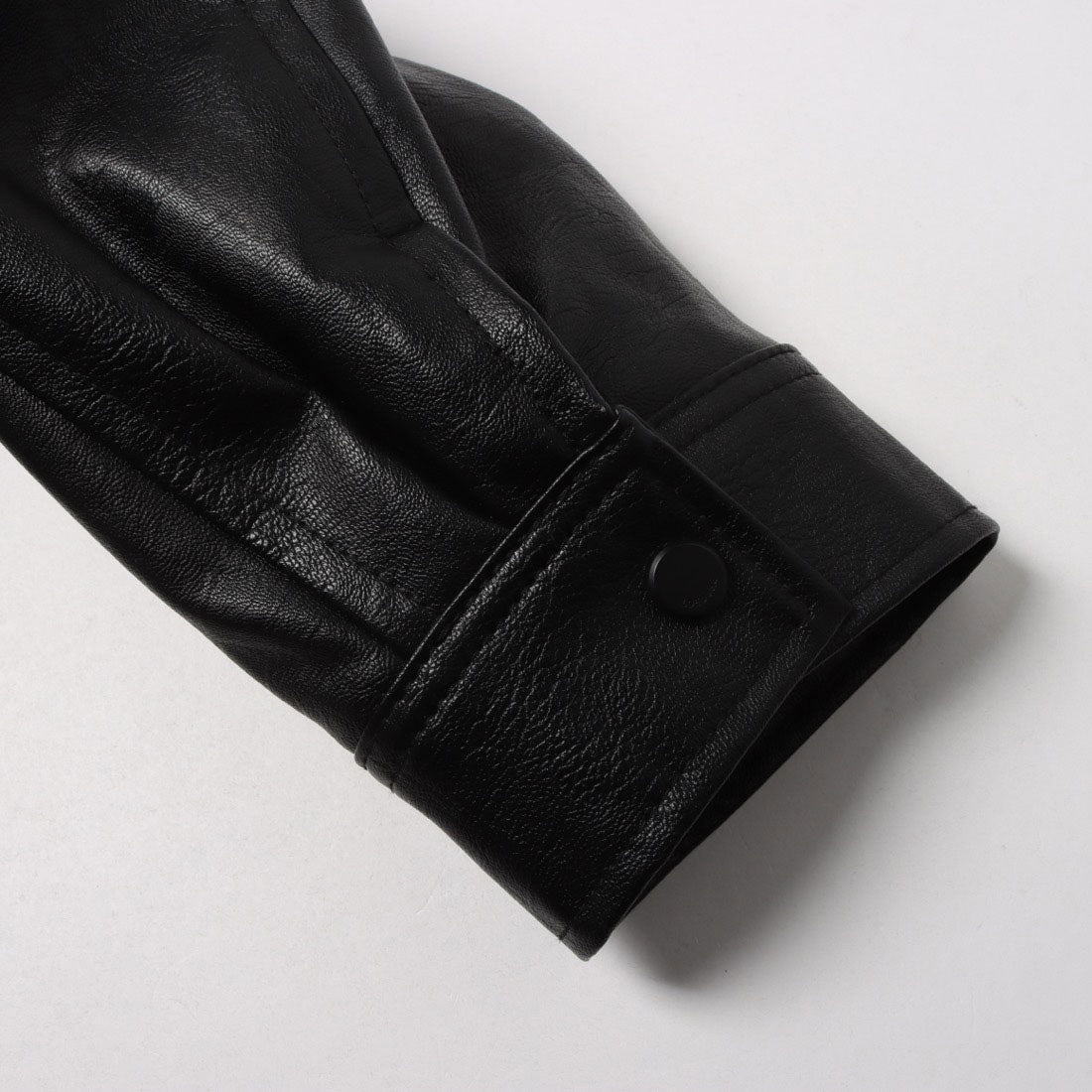 ルエブル LOEUVRE Detachable Fur Collar-Faux Leather Jacket （BLACK） BLACK
