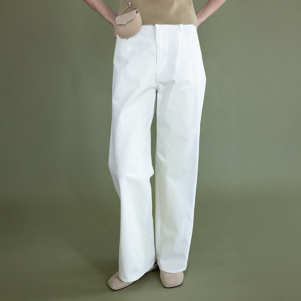 ルエブル LOEUVRE Straight-leg Coating Jeans （IVORY） IVORY