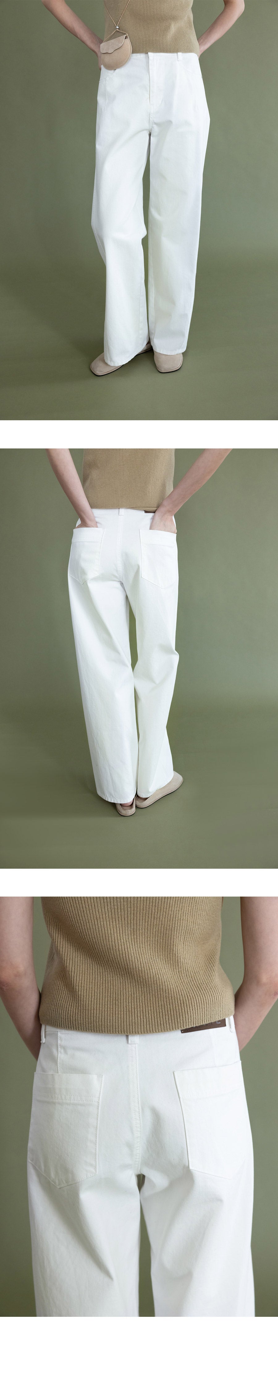 ルエブル LOEUVRE Straight-leg Coating Jeans （IVORY） IVORY