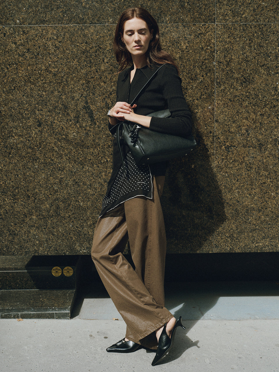 ルエブル LOEUVRE Straight-leg Coating Jeans （BROWN） BROWN