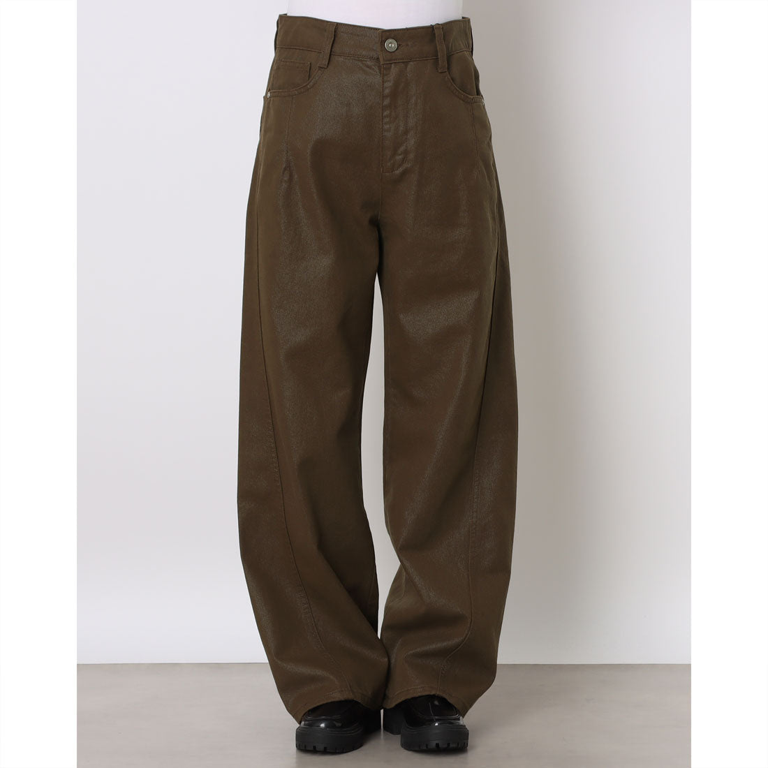 ルエブル LOEUVRE Straight-leg Coating Jeans （BROWN） BROWN