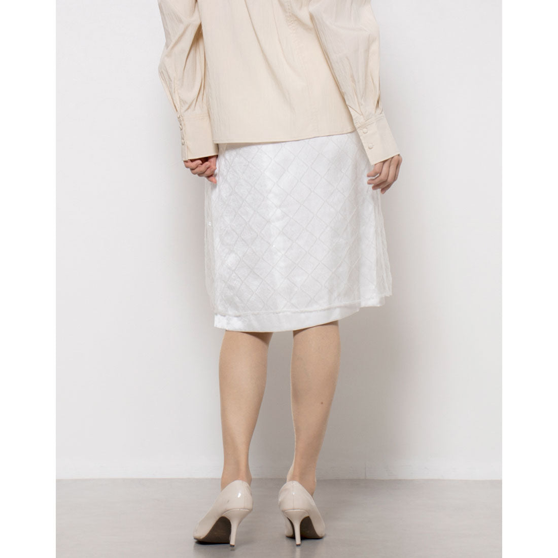ルエブル LOEUVRE Square Spangle Layered Skirt